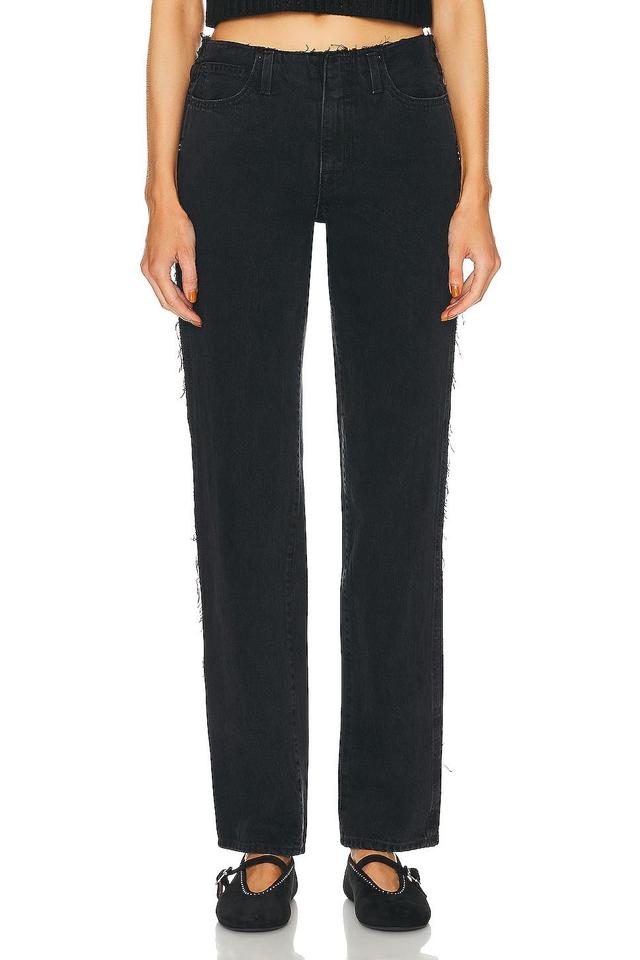 SLVRLAKE Sophie Long Straight Leg in Shadow Ridge - Black. Size 29 (also in 30). Product Image