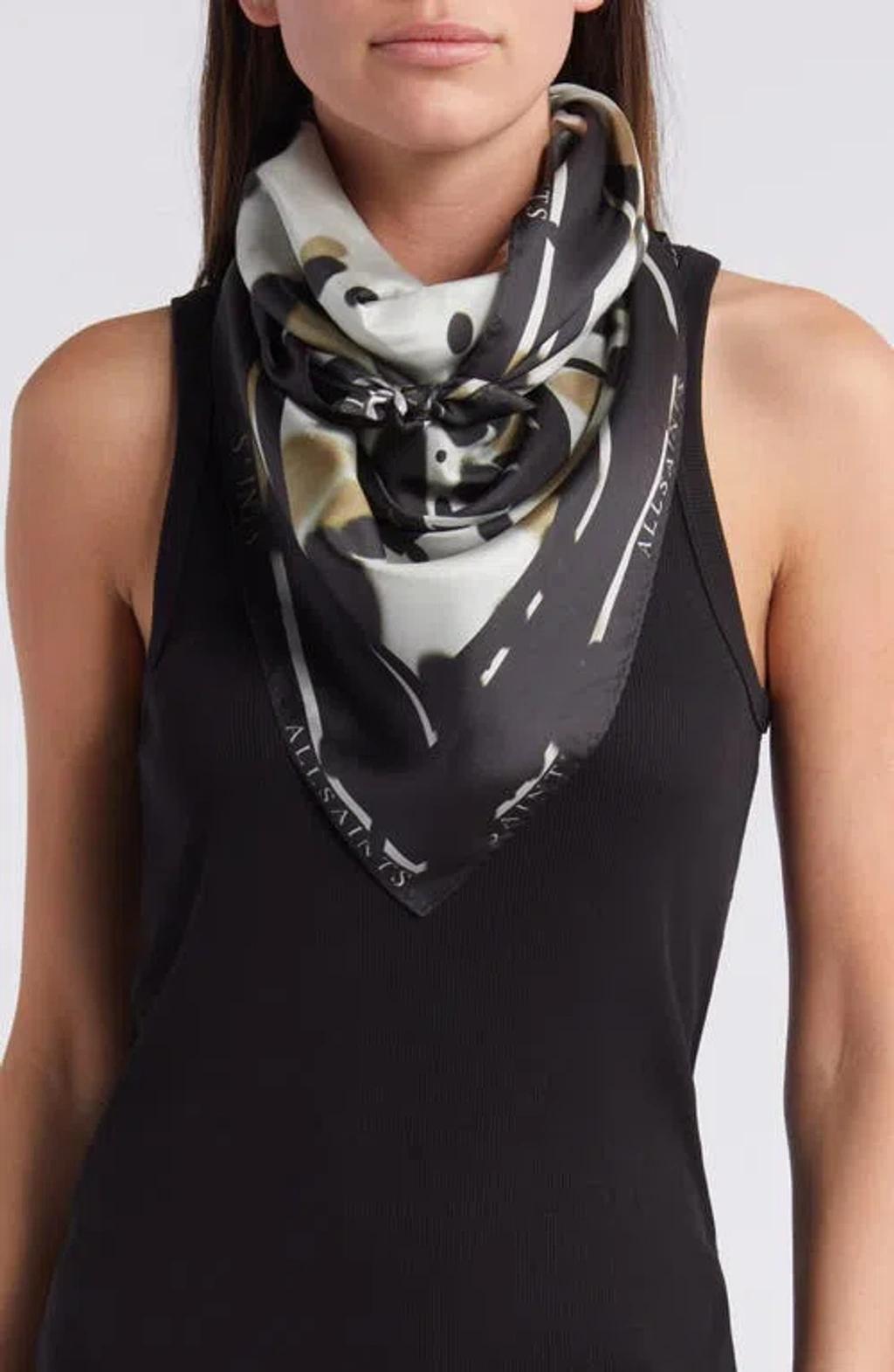 Pooka Silk Square Scarf In Brown Product Image