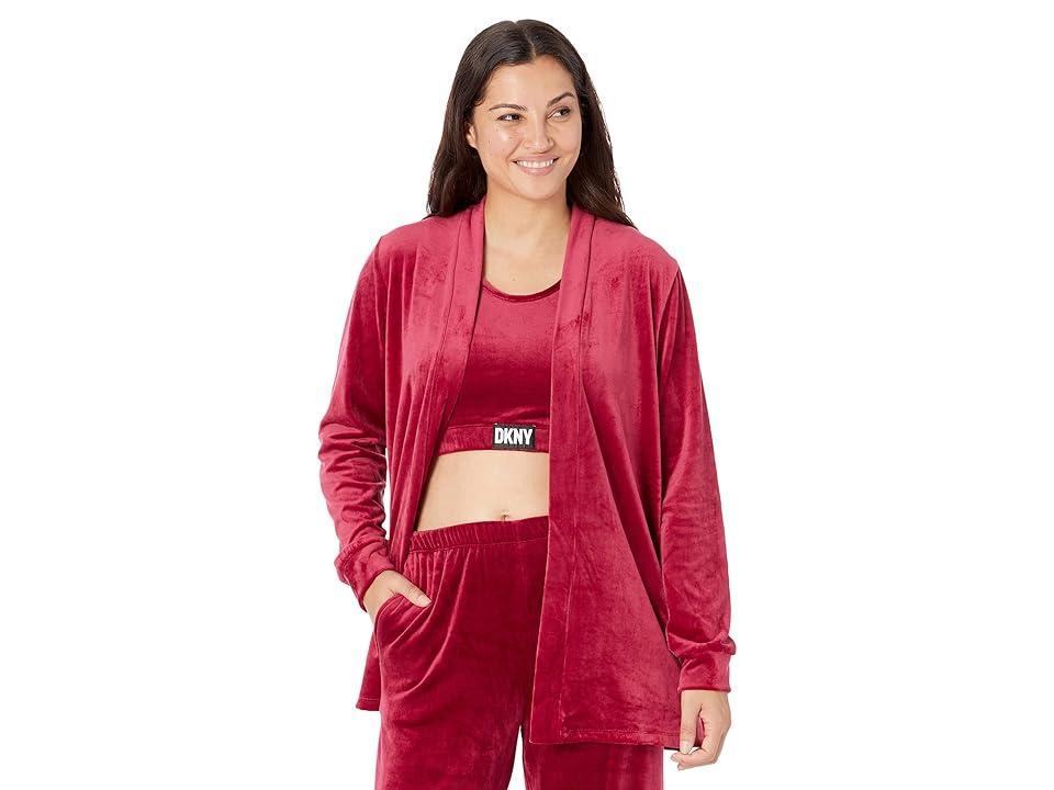 DKNY Long Sleeve Layer Crop Tank Pants Set (Rumba ) Women's Pajama Sets Product Image