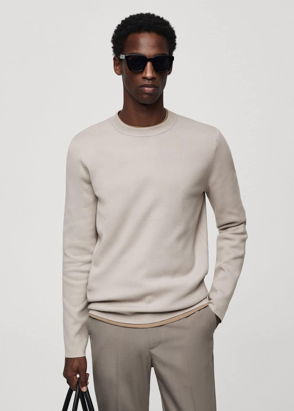 MANGO MAN - Thermoregulating fine-knit sweater ice greyMen Product Image