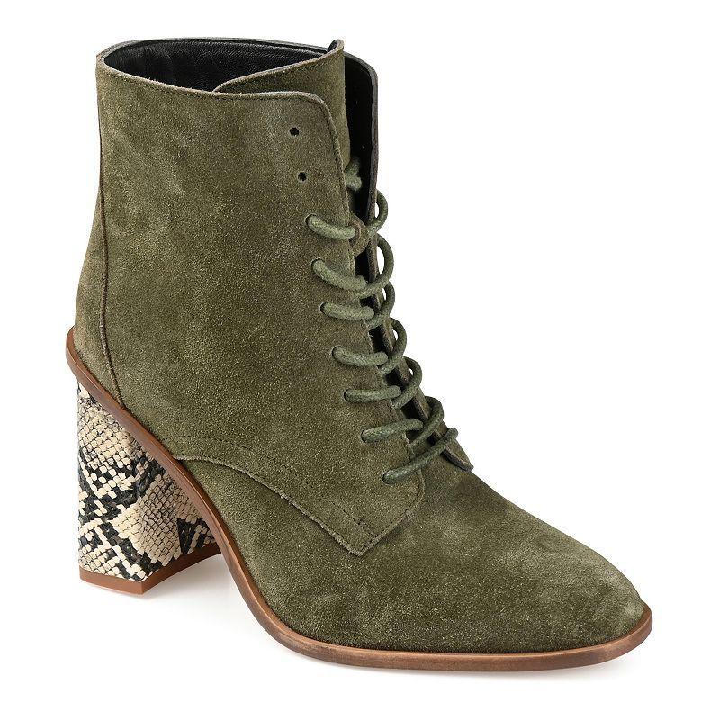 Journee Signature Edda Tru Comfort Foam Womens Suede Combat Boots Green Product Image