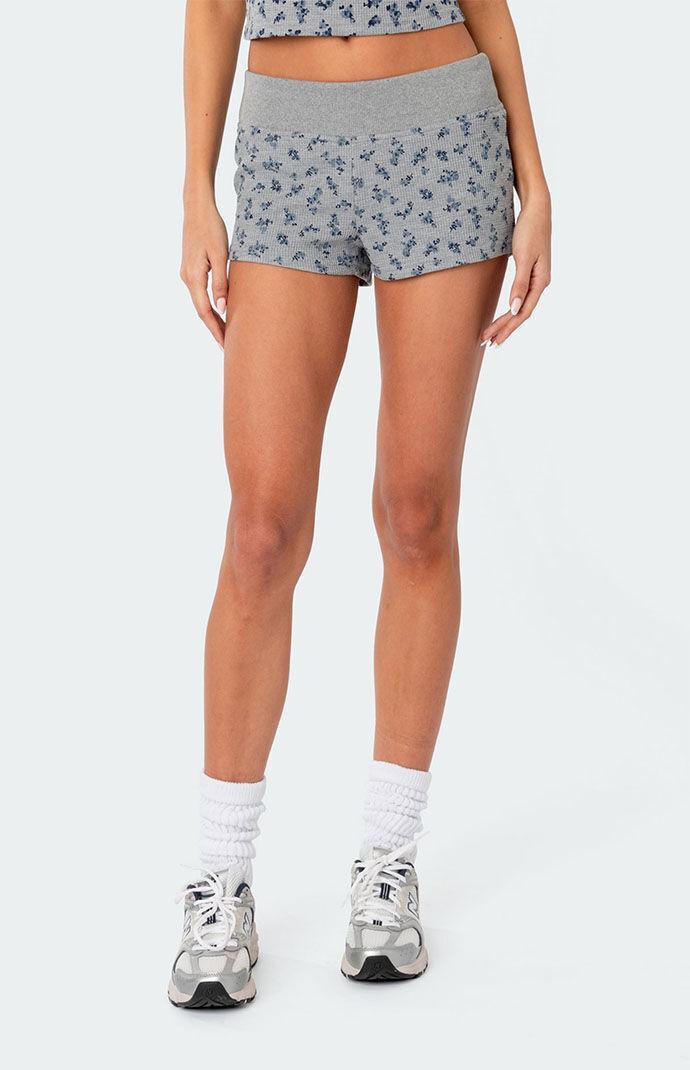 Edikted Women's Wildflower Waffle Low Rise Micro Shorts Product Image