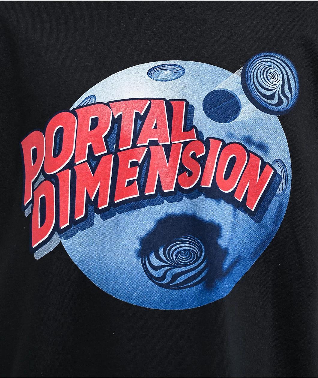 Portal Dimension Planet Dimension Black T-Shirt Product Image