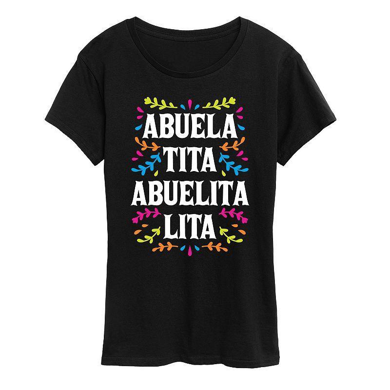 Womens Abuela Names Graphic Tee, Girls Product Image