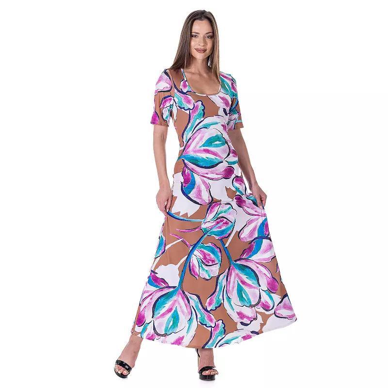 Womens 24Seven Comfort Elbow Sleeve Casual A Line Maxi Dress Product Image