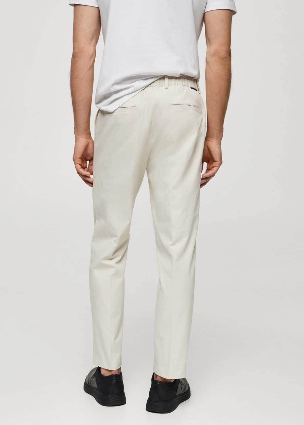 MANGO MAN - Slim fit technical fabric pants light/pastel greyMen Product Image