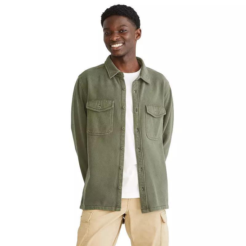 Mens Aeropostale Long Sleeve Fleece Button Down Overshirt Product Image