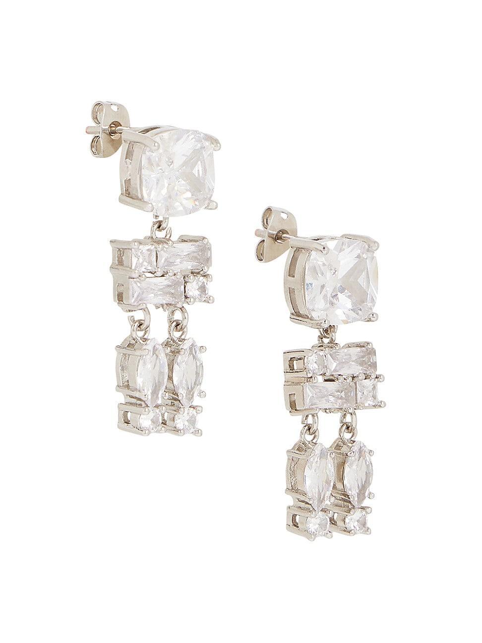 Womens Zirconium & Brass Earrings Product Image