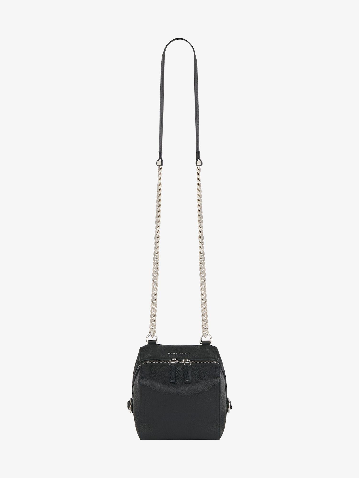 Mini Pandora bag in grained leather with chain Product Image