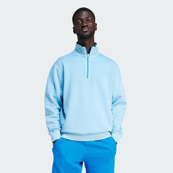 Trefoil Essentials+ Dye Half Zip Crew Sweatshirt Product Image