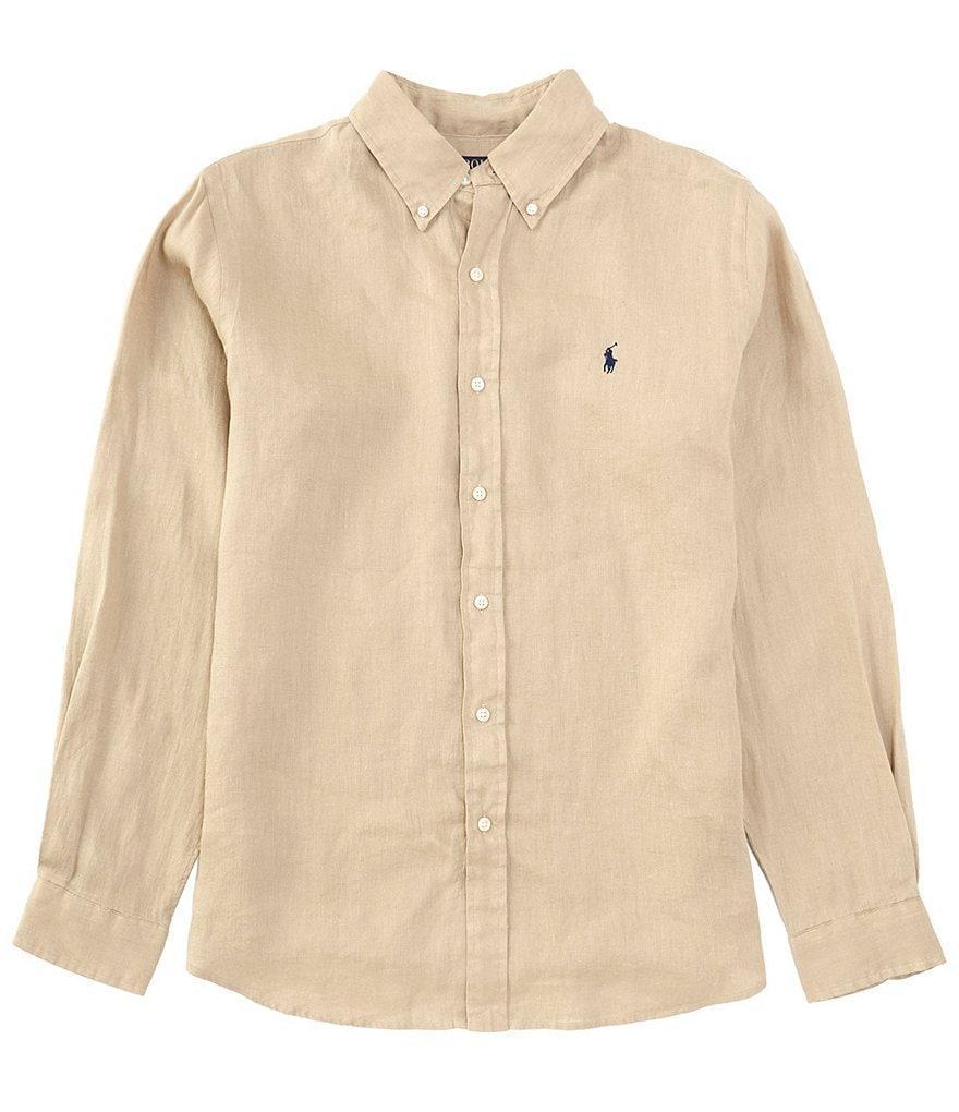 Polo Ralph Lauren Piece Dye Linen Long Sleeve Woven Shirt Product Image