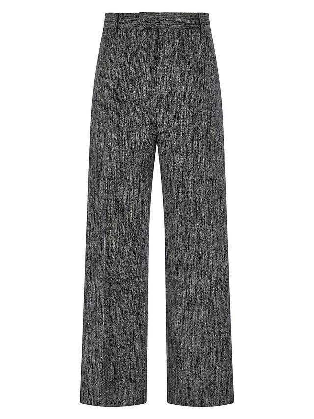 Mens Silk & Wool-Blend Crease-Front Pants Product Image