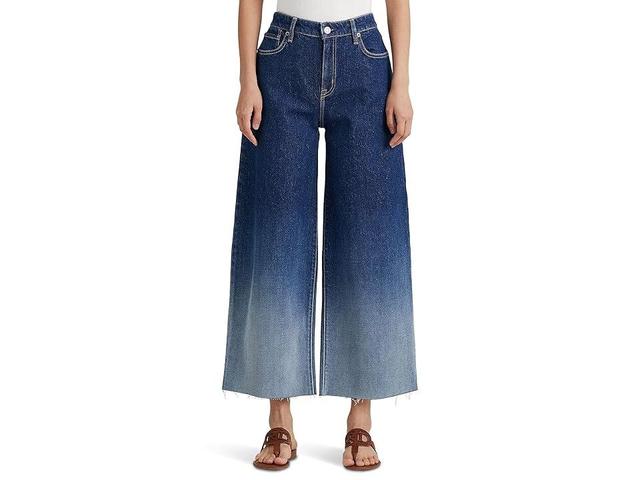 LAUREN Ralph Lauren Petite Ombre High-Rise Wide-Leg Cropped Jeans in Ombre Canyon Wash (Ombre Canyon Wash) Women's Jeans Product Image