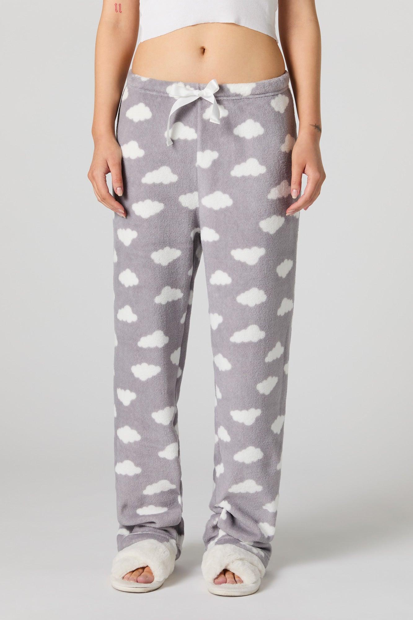 Printed Plush Pajama Pant Female Product Image