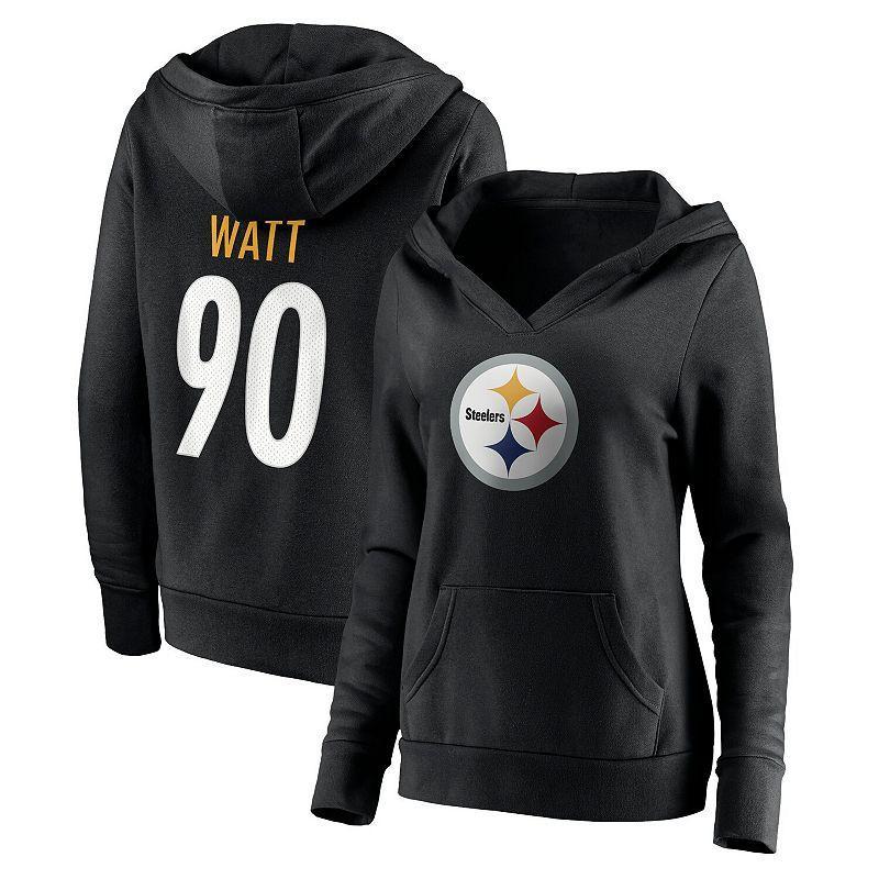 Womens Fanatics Branded T.J. Watt Pittsburgh Steelers Player Icon Name & Number Pullover Hoodie product image