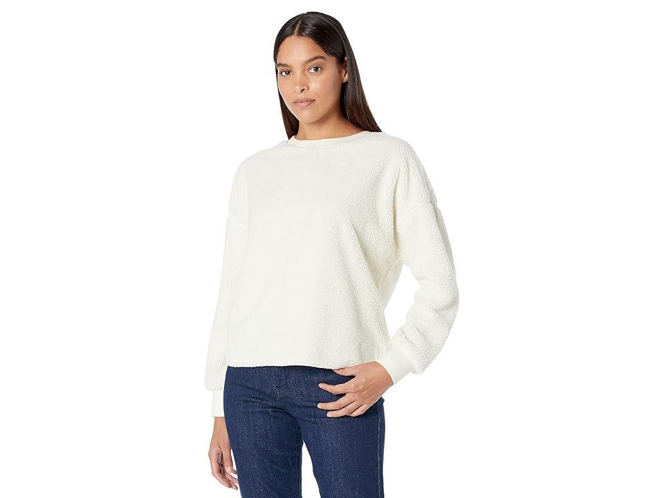 Dylan by True Grit Sherpa Drop Shoulder Crew Neck Sweatshirts (Chalk) Women's Clothing product image