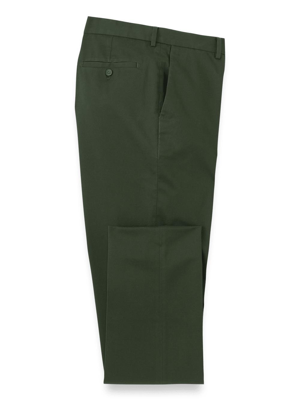 Non-Iron Cotton Stretch Twill Pant - Dark Green product image