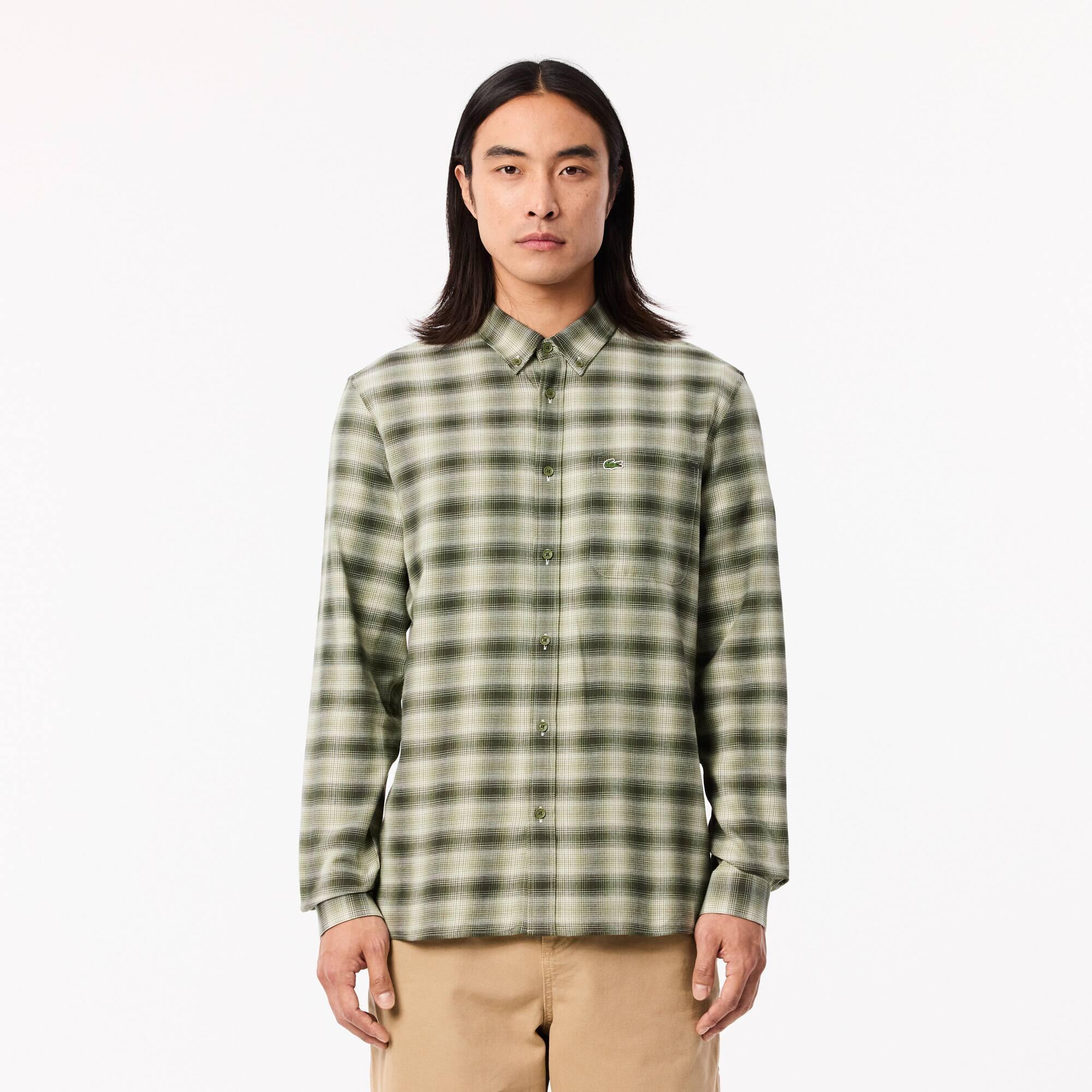 Regular Fit Cotton and Wool Flannel Shirt Product Image