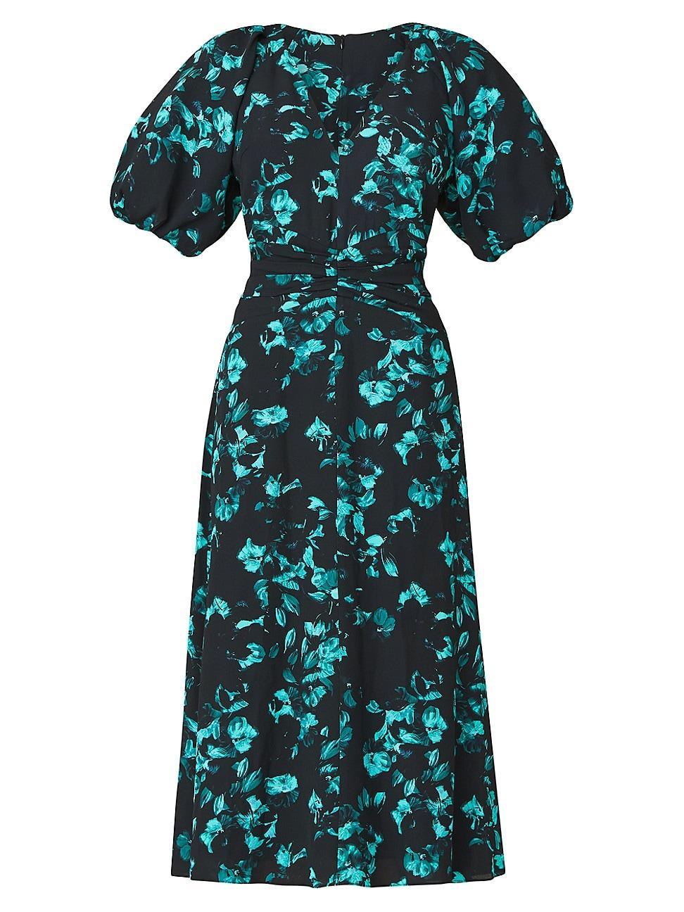 Womens Nala Floral Puff-Sleeve Midi-Dress Product Image