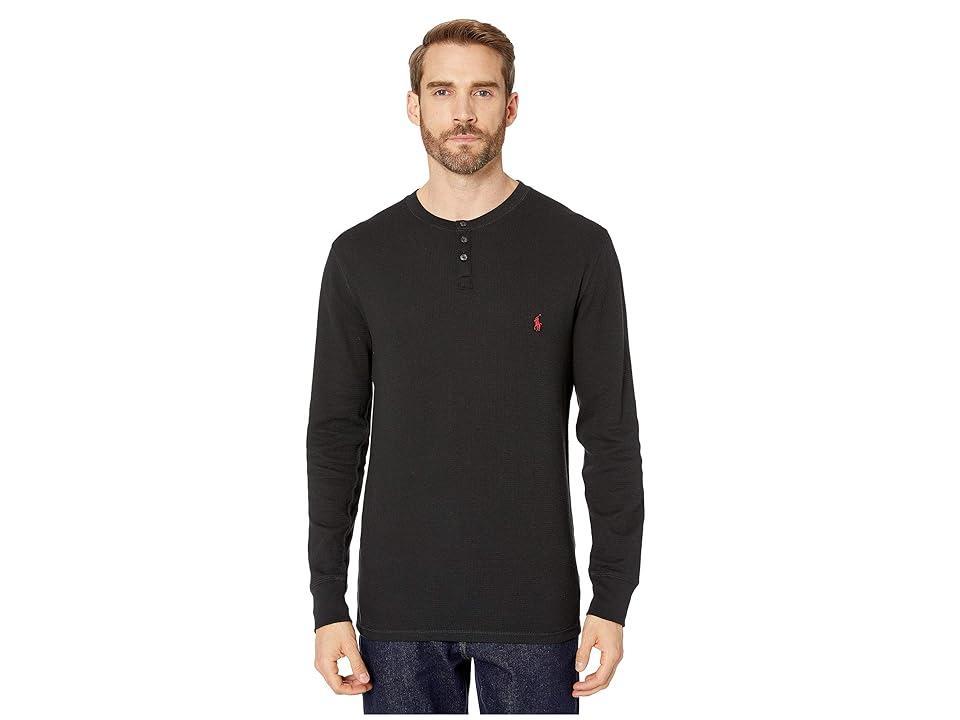 Polo Ralph Lauren Waffle Long Sleeve Henley (Polo /RL2000 Red Pony Print) Men's Pajama Product Image