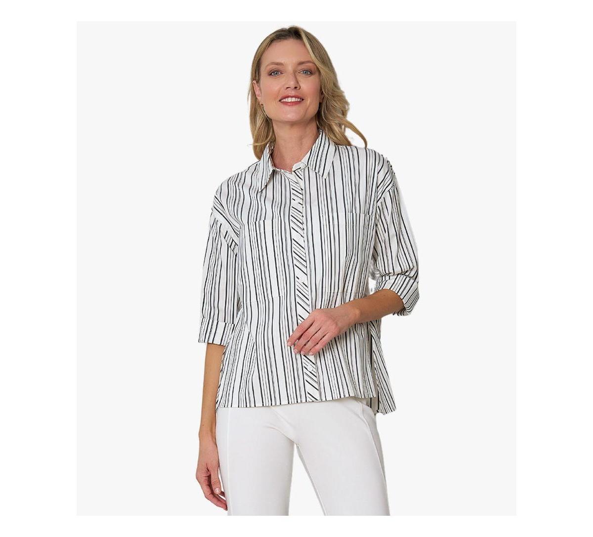 Stella Carakasi Womens Oversized Yarn Dye Stripe Wear Anywhere Shirt product image