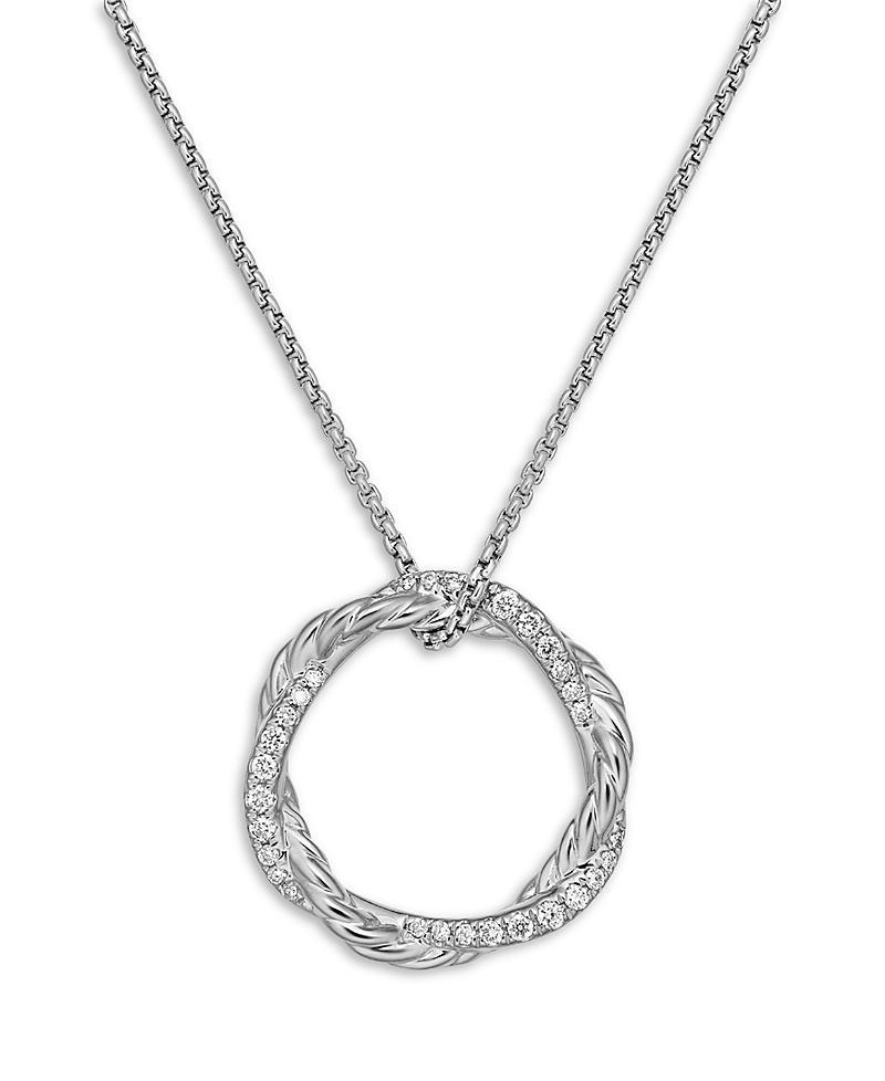 David Yurman Sterling Silver Petite Infinity Pendant Necklace with Diamonds, 17 Product Image