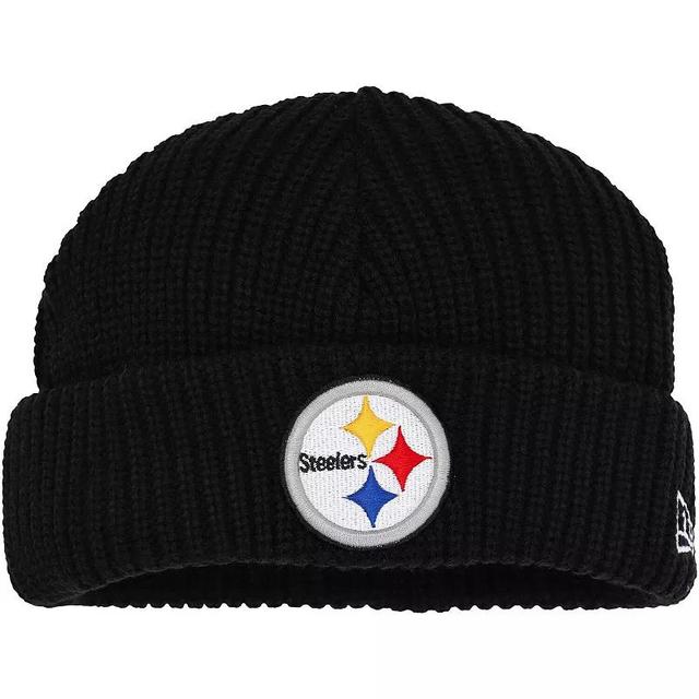 Mens New Era Pittsburgh Steelers Fisherman Skully Cuffed Knit Hat Product Image