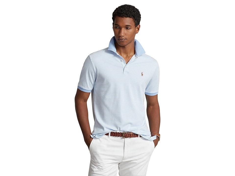 Polo Ralph Lauren Classic Fit Striped Soft Cotton Polo Shirt Bell/ White) Men's Clothing Product Image