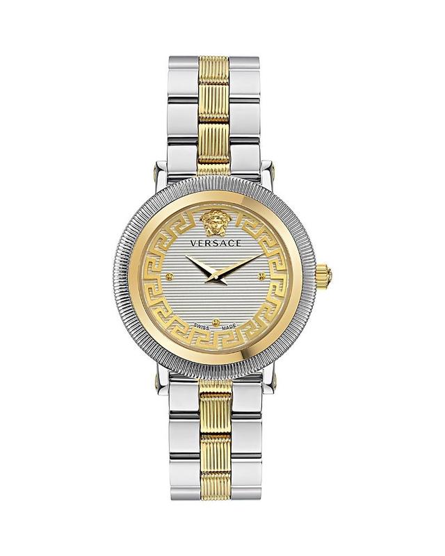 Mens Greca Flourish IP Yellow Gold Stainless Steel Bracelet Watch/35MM Product Image