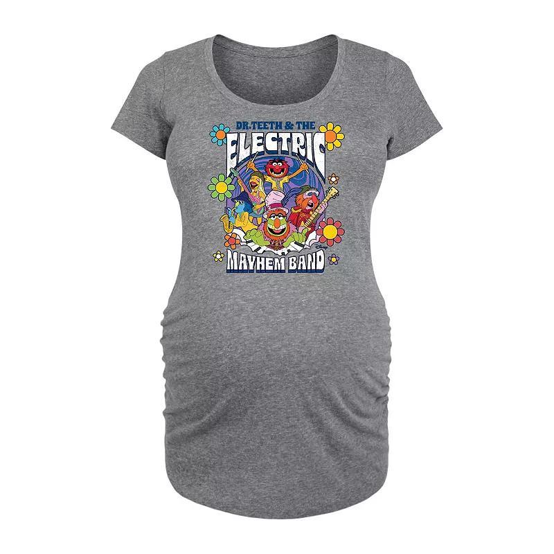 Disneys The Muppets Maternity Dr. Teeth Vintage Graphic Tee, Womens Grey Gray Product Image