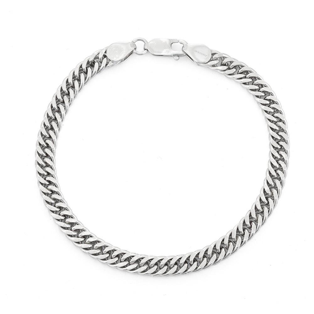 Tiara Sterling Silver Thick Double Curb Chain Bracelet Product Image