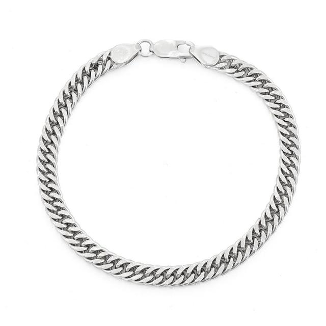 Tiara Sterling Silver Thick Double Curb Chain Bracelet Product Image