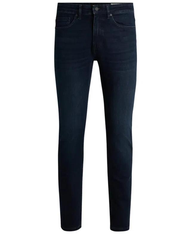 Boss by Hugo Boss Mens Blue-Black Soft-Motion Slim-Fit Jeans Product Image