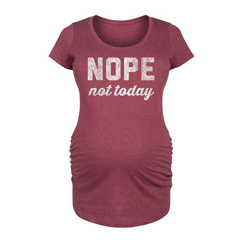 Maternity Nope Not Today Graphic Tee, Womens Grey Dark Red Product Image