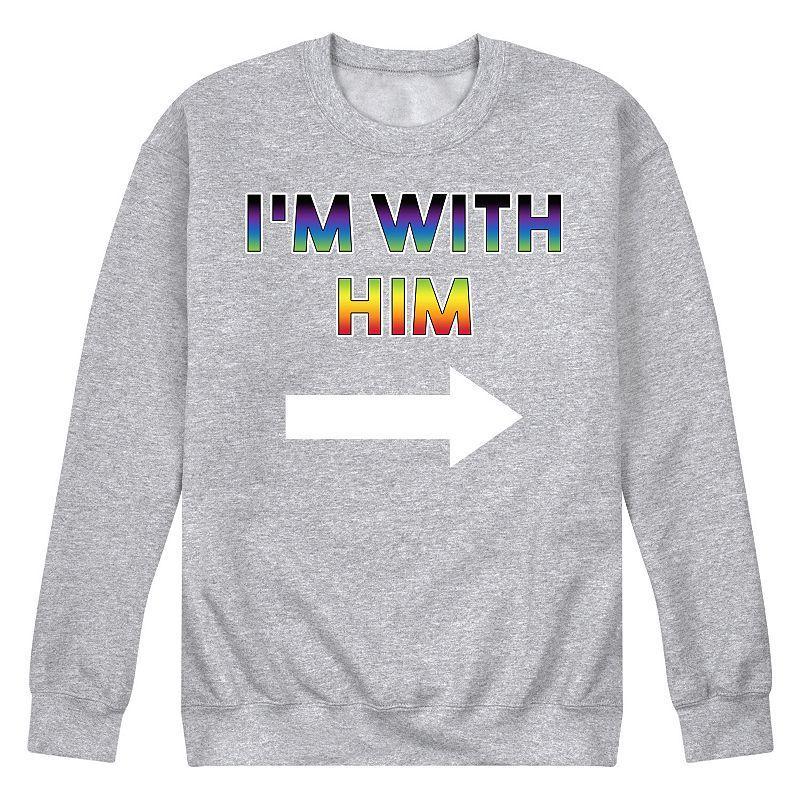 Mens Im With Him Fleece Sweatshirt Pink Product Image