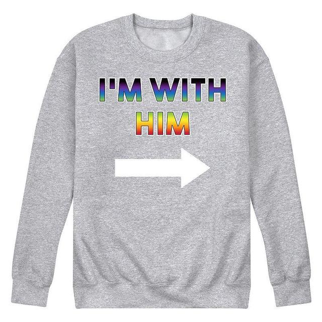 Mens Im With Him Fleece Sweatshirt Grey Gray Product Image