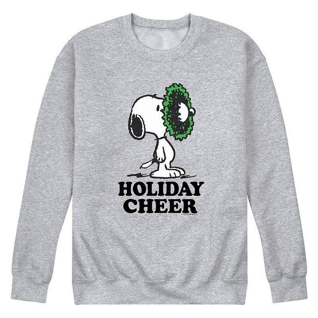 Mens Peanuts Holiday Cheer Sweatshirt Athletic Grey Product Image