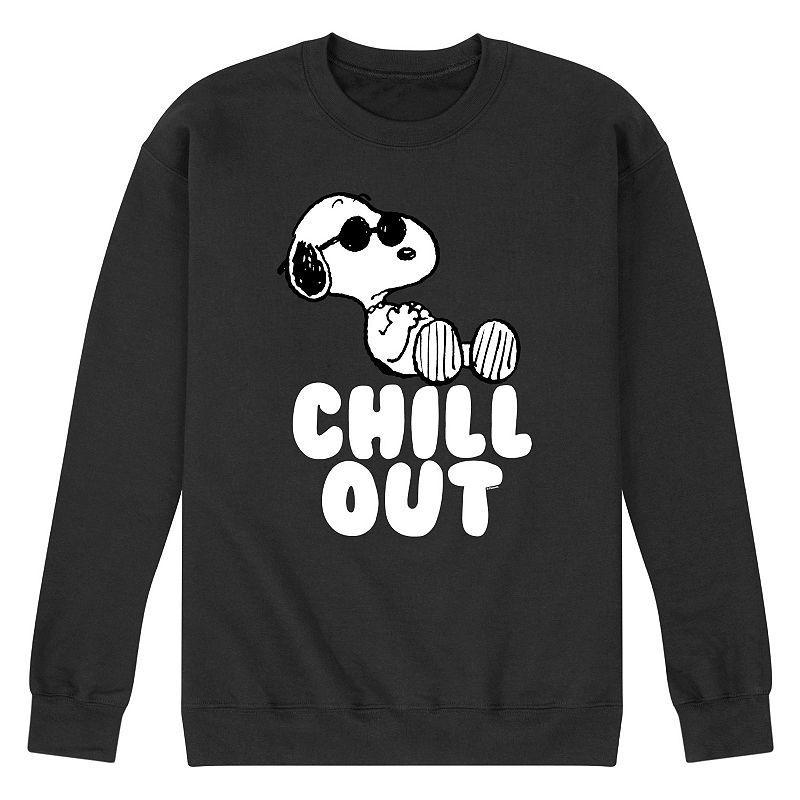 Mens Peanuts Snoopy Chill Out Graphic Sweatshirt Black Product Image