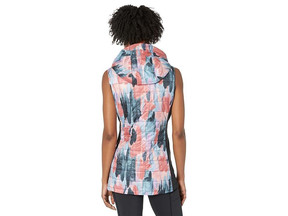 L.L.Bean Petite PrimaLoft Packaway Long Vest Print (Carbon Navy Paintbrush Camo) Women's Coat Product Image