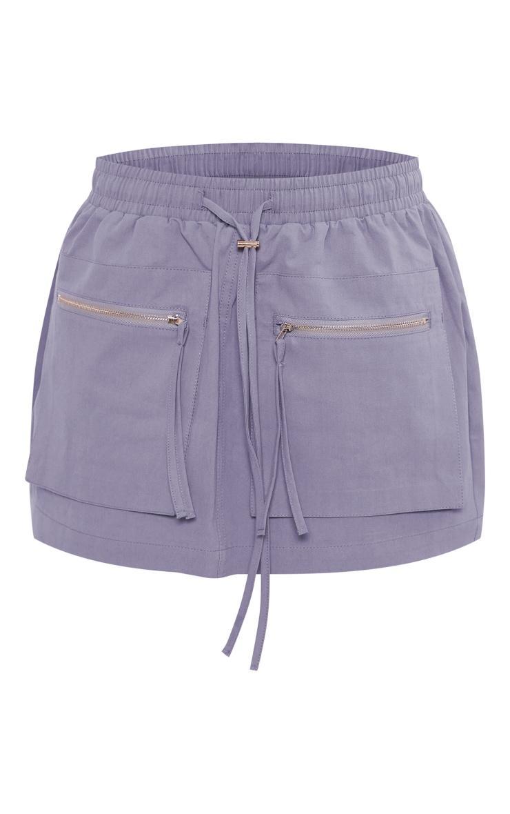  Charcoal Ripstop Pocket Front Cargo Mini Skirt Product Image