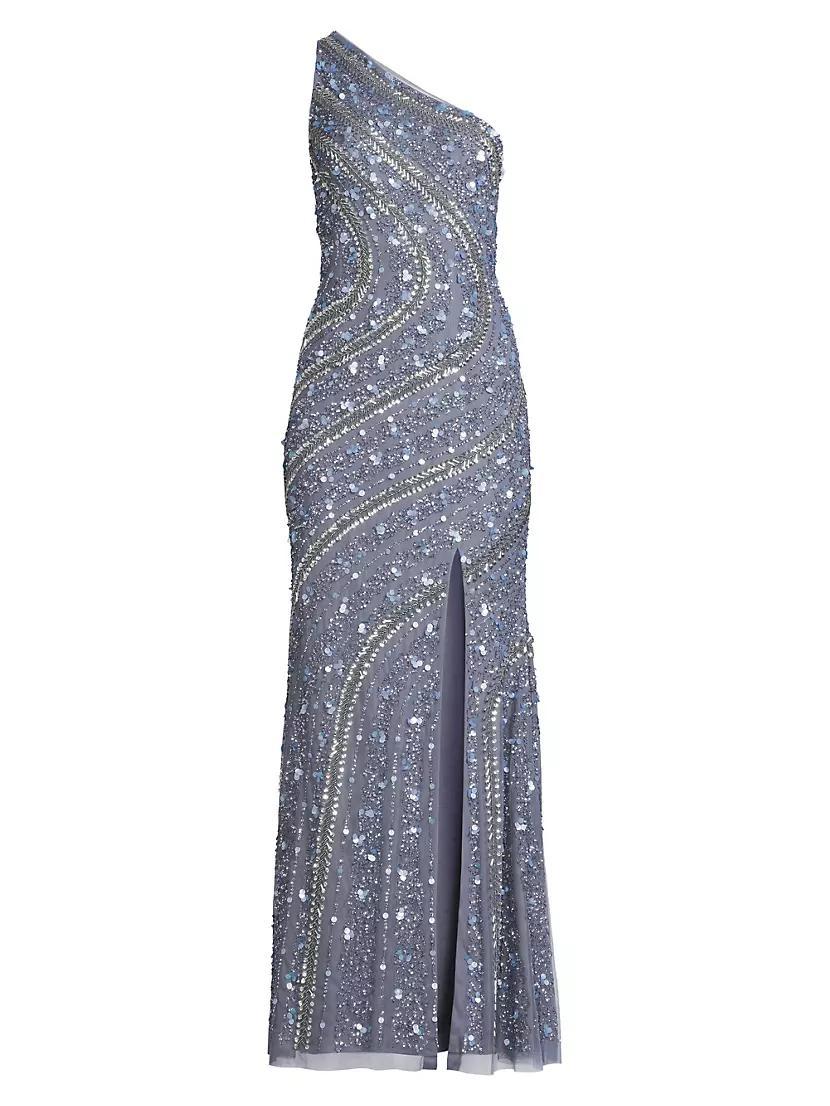 Beaded Sequin One-Shoulder Gown product image