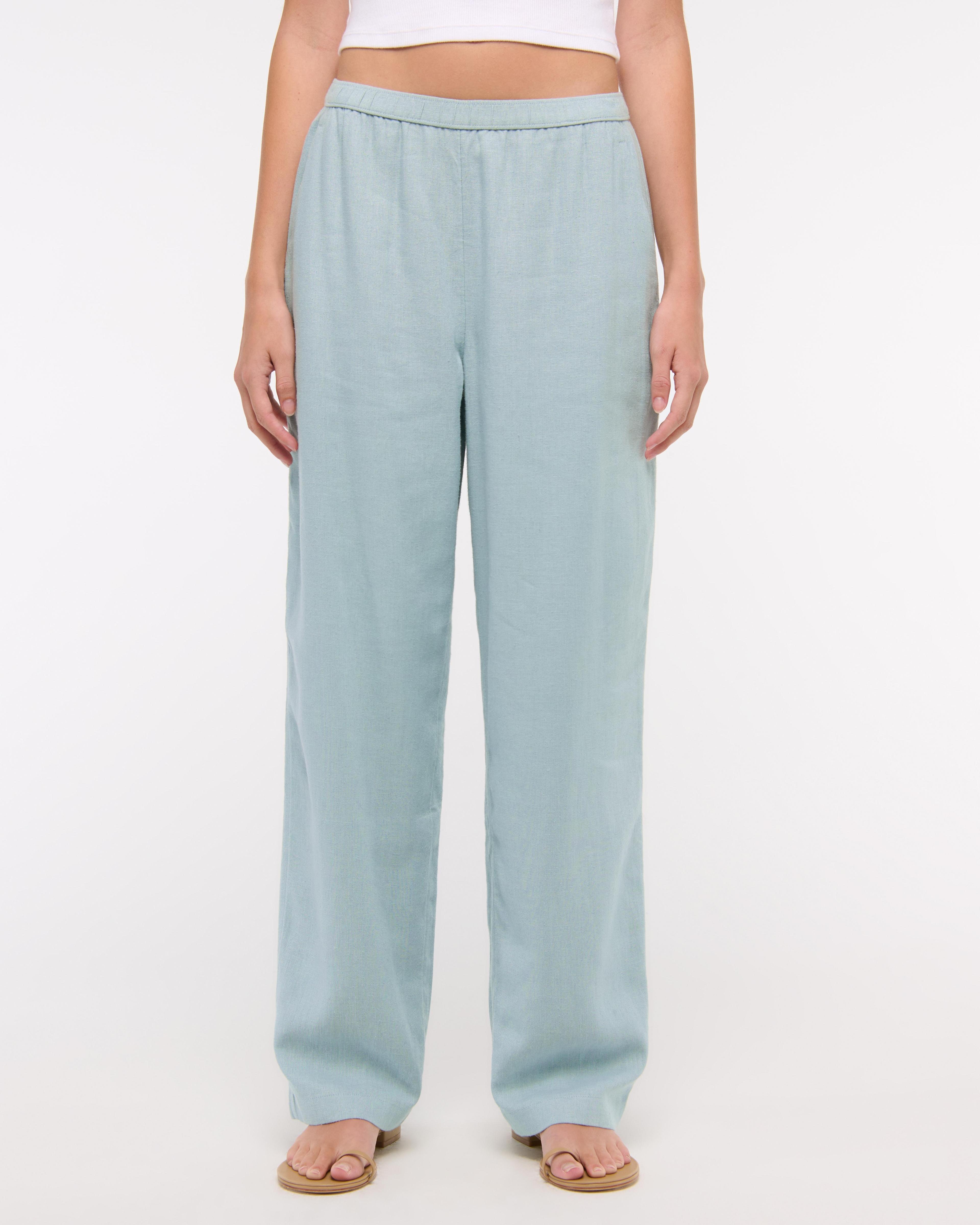 Straight Linen-Blend Pull-On Pant Product Image