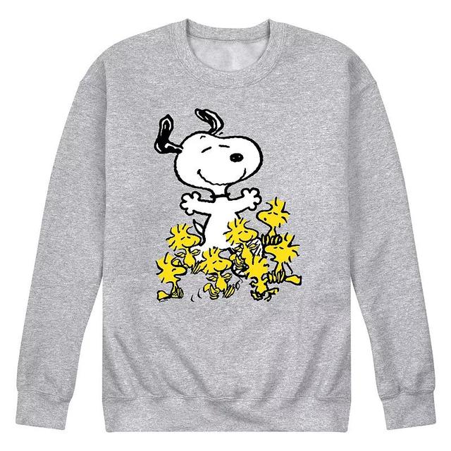 Mens Peanuts Snoopy Woodstock Dance Party Graphic Sweatshirt Product Image