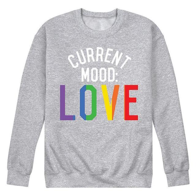 Mens Current Mood Love Fleece Sweatshirt Med Grey Product Image