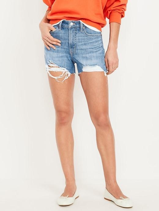 High-Waisted OG Jean Cut-Off Shorts -- 3-inch inseam Product Image