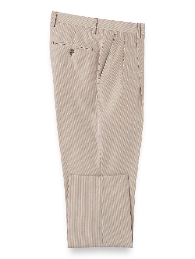 Pinstripe Pleated Pants - Tan Stripe Product Image