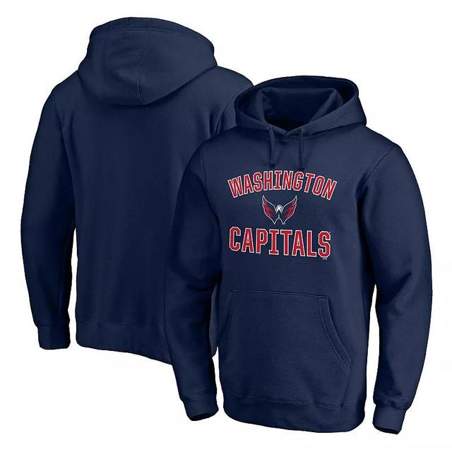 Mens Fanatics Branded Washington Capitals Team Victory Arch Fitted Pullover Hoodie Blue Product Image