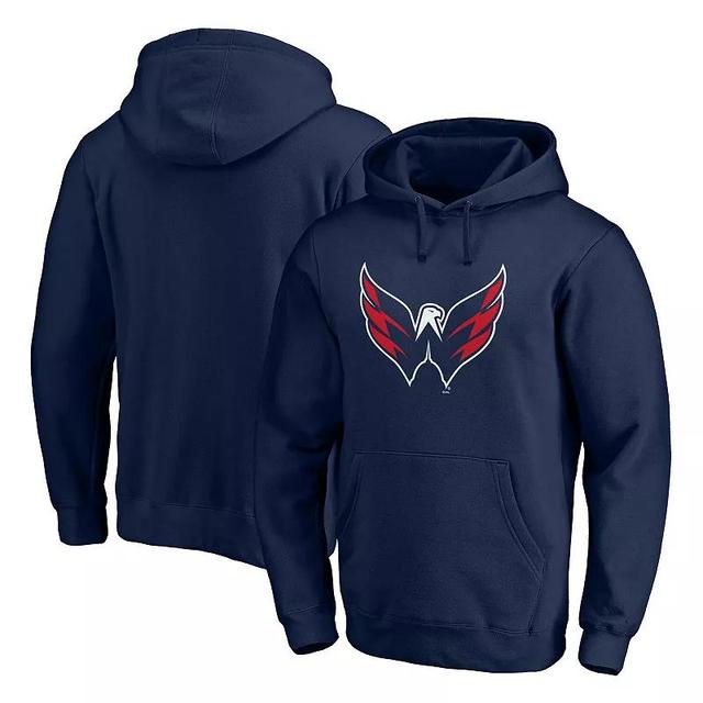 Mens Navy Washington Capitals Primary Logo Pullover Hoodie Product Image