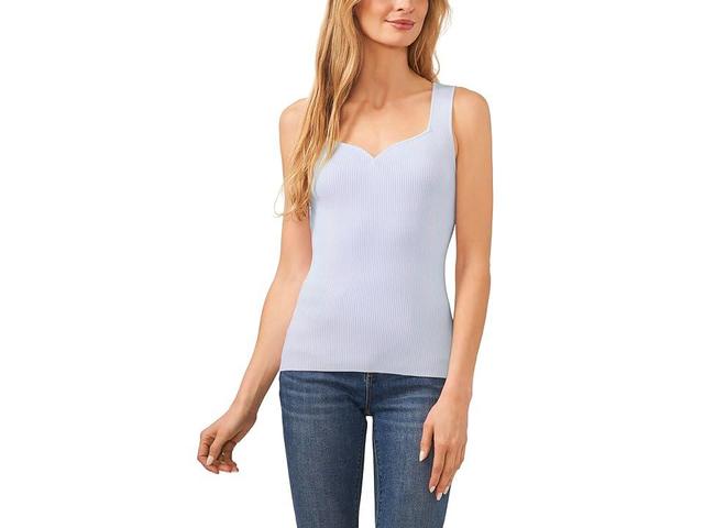 CeCe Heart Neckline Ribbed Tank (Kentucky Blue) Women's Sweater Product Image