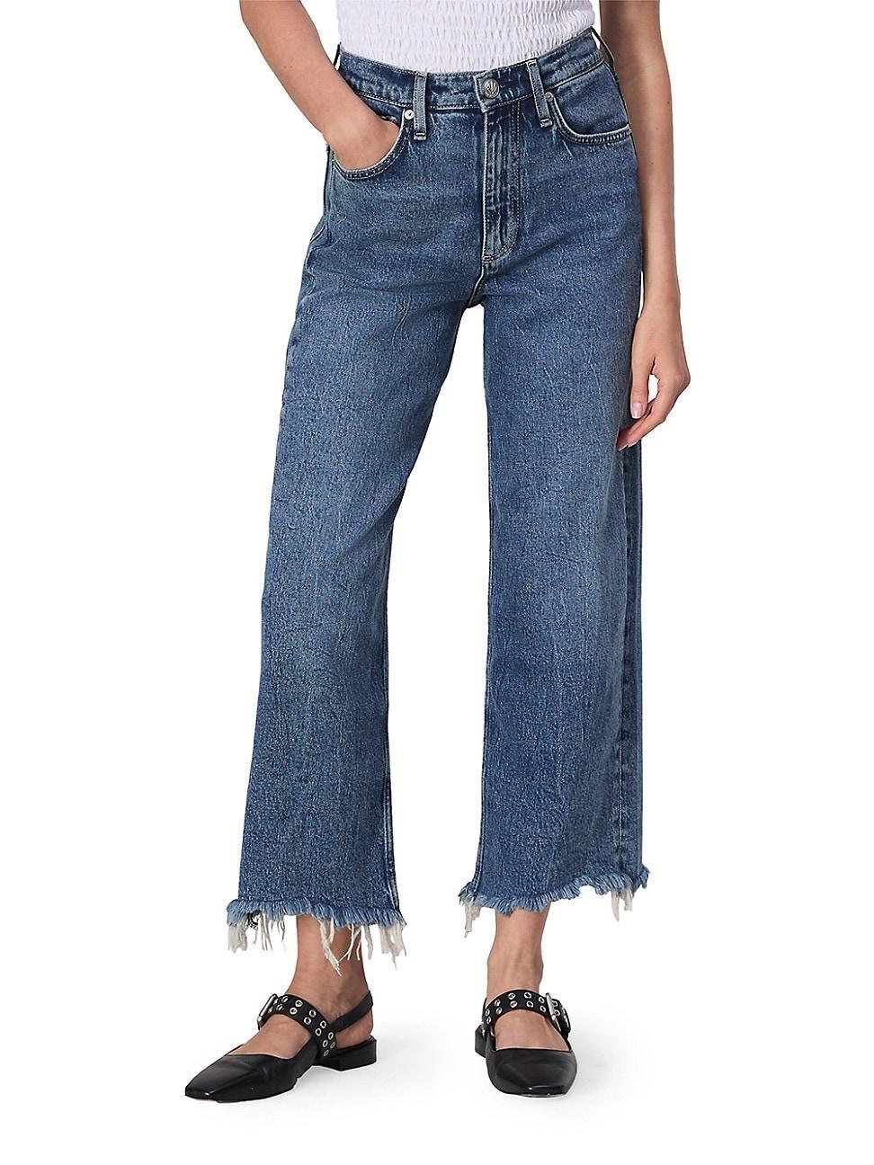 Womens Andi Denim Crop Wide-Leg Jeans Product Image